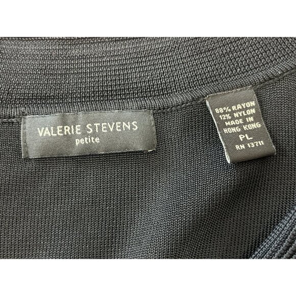 Valerie Steven’s Women's Black V- Neck Long Sleeve Surplice Shirt Sz PL - Picture 5 of 6